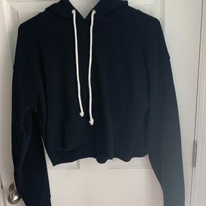 Black cropped hoodie
